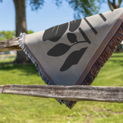 Bold Boho Flowers Woven Blanket – Cream Background, Nature-Inspired Throw or Wall Hanging Decor - Image 5