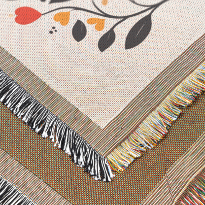 Floral Folk Art Woven Blanket – Nature-Inspired Throw or Wall Hanging Decor - Image 6
