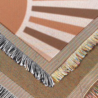 Boho Retro Sunrise Woven Blanket – Terracotta Palette Nature-Inspired Throw or wall hanging decor - Image 5