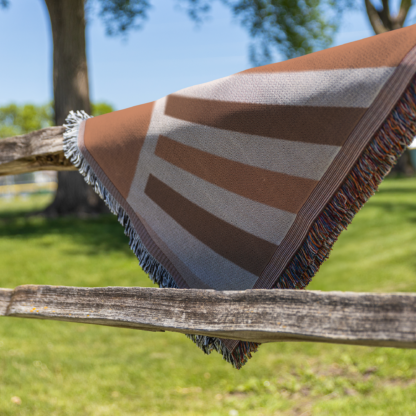 Boho Retro Sunrise Woven Blanket – Terracotta Palette Nature-Inspired Throw or wall hanging decor - Image 3