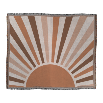 Boho Retro Sunrise Woven Blanket – Terracotta Palette Nature-Inspired Throw or wall hanging decor - Image 2