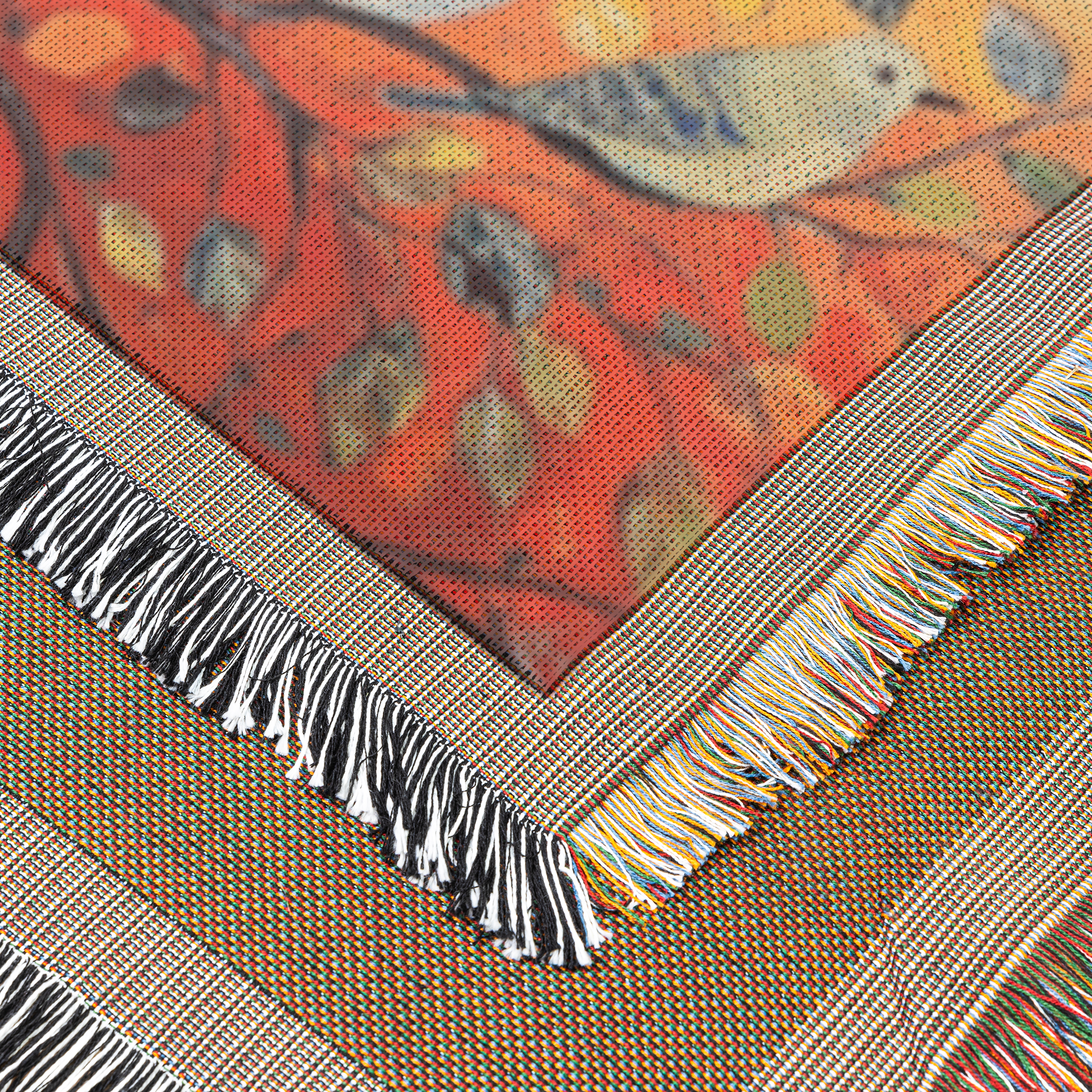 Colorful Birds on Tree Woven Blanket – Vibrant Nature-Inspired Throw or Wall Hanging Decor - Image 5