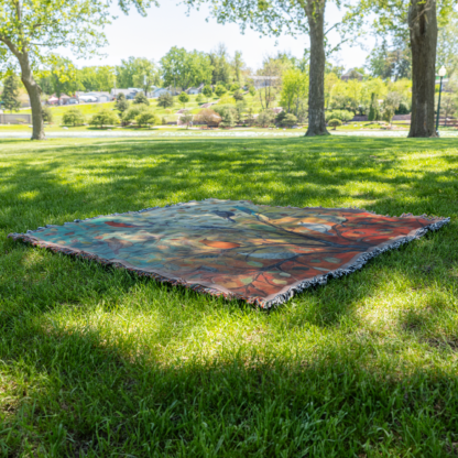 Colorful Birds on Tree Woven Blanket – Vibrant Nature-Inspired Throw or Wall Hanging Decor - Image 6