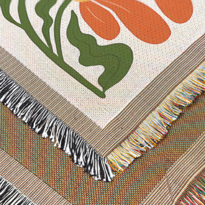Colorful Matisse Style Flowers Woven Blanket – Bold & Artistic Throw or Wall Hanging Decor - Image 3