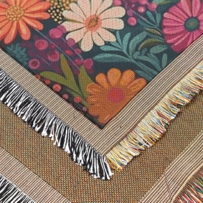 Colorful Mountain Landscape Woven Blanket – Vibrant Nature-Inspired Throw or Wall Hanging Decor - Image 4