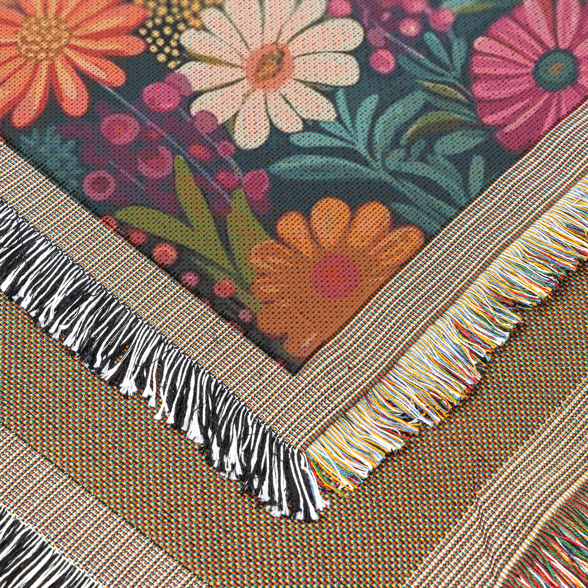 Colorful Mountain Landscape Woven Blanket – Vibrant Nature-Inspired Throw or Wall Hanging Decor - Image 4