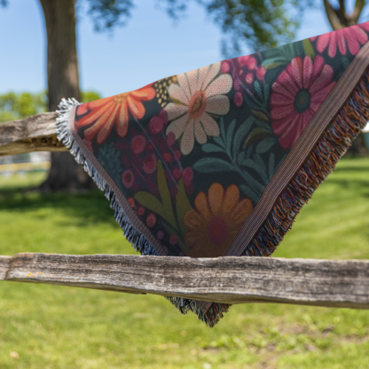 Colorful Mountain Landscape Woven Blanket – Vibrant Nature-Inspired Throw or Wall Hanging Decor - Image 5