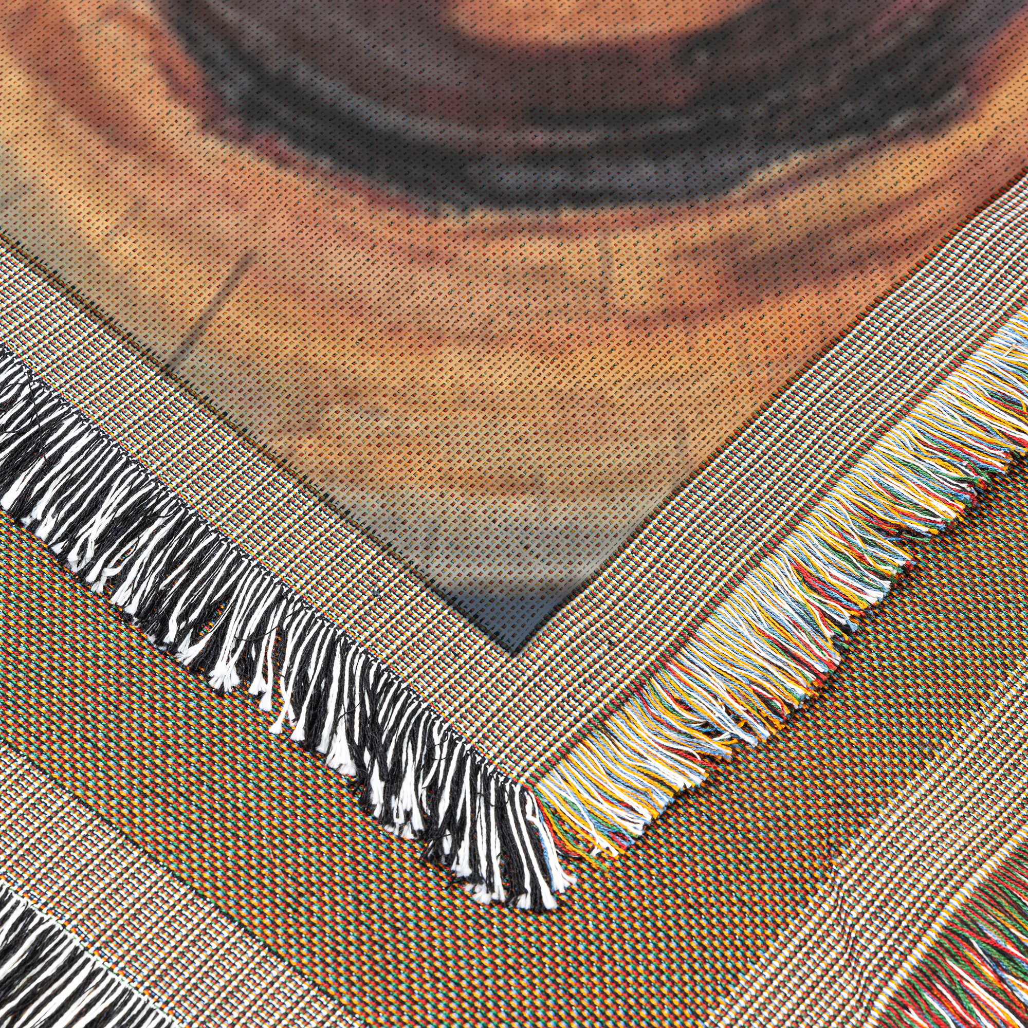 Colorful Tree Rings Woven Blanket – Abstract Nature-Inspired Throw or wall hanging decor - Image 5