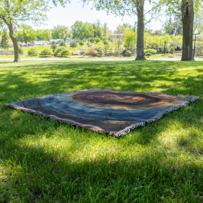 Colorful Tree Rings Woven Blanket – Abstract Nature-Inspired Throw or wall hanging decor - Image 6