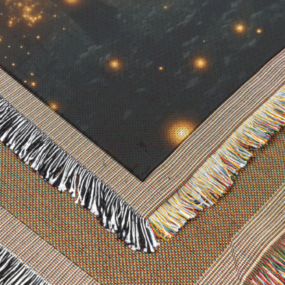 Enchanted Forest Firefly Woven Blanket – Mystical Nature-Inspired Throw or wall hanging Decor - Image 5