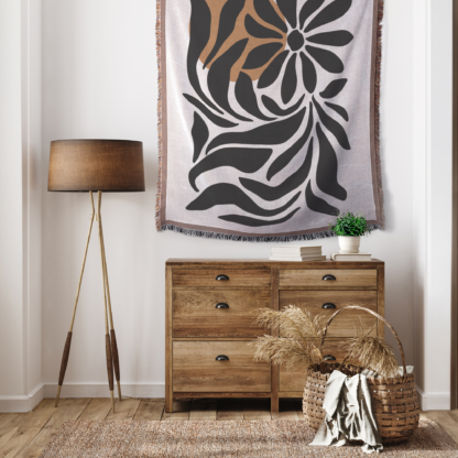 Matisse-Style Flowers Woven Blanket – Bold and Artistic Throw or Wall Hanging Decor - Image 4