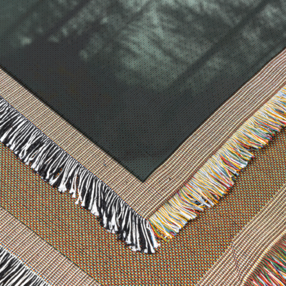 Sage Green Mountain Landscape Woven Blanket – Tranquil Nature-Inspired Throw or Wall hanging Decor - Image 5