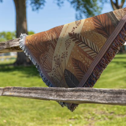 Desert Mountain Landscape Woven Blanket – Native-Inspired Abstract Throw or Wall Hanging Tapestry Decor - Image 5