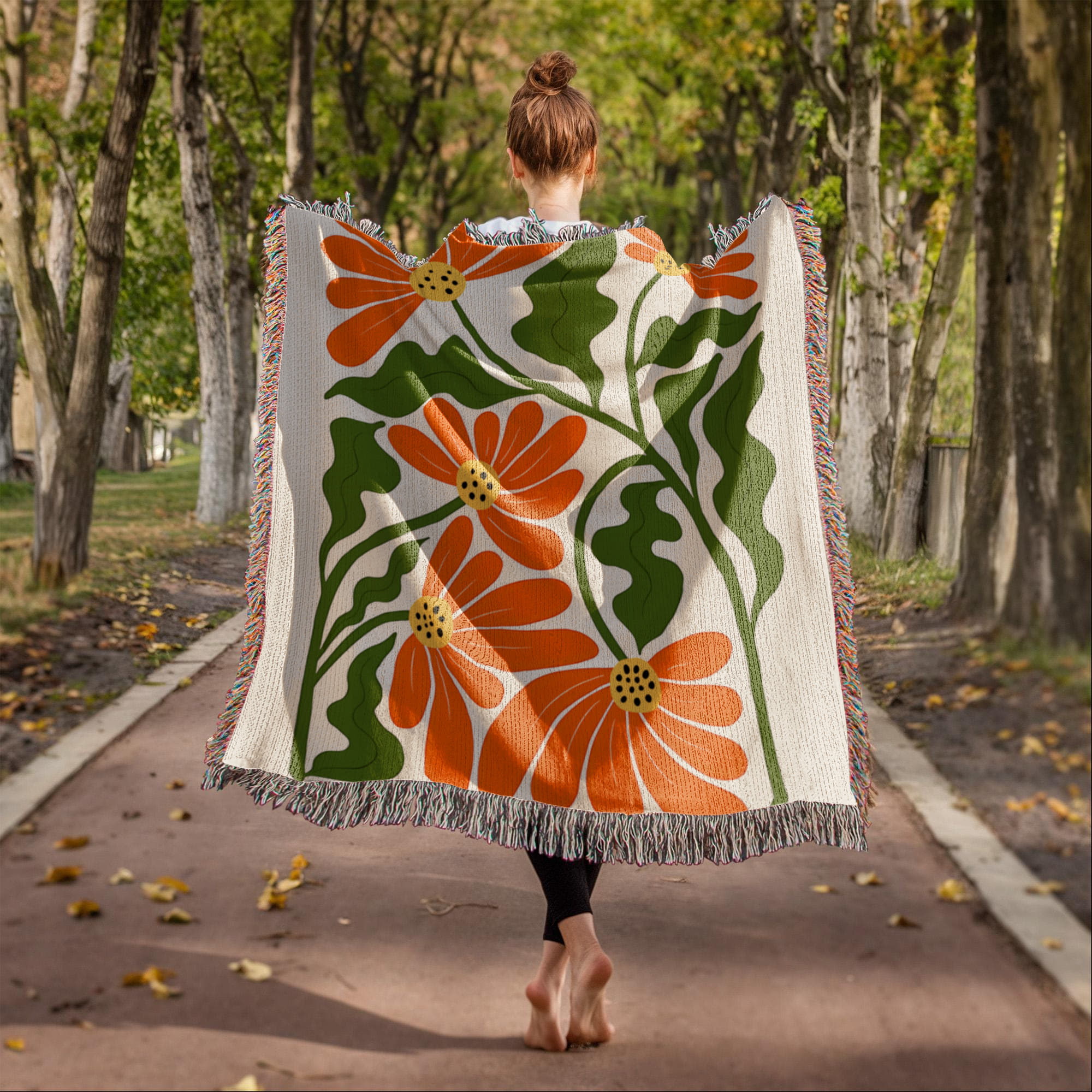 Colorful Matisse Style Flowers Woven Blanket – Bold & Artistic Throw or Wall Hanging Decor - Image 7