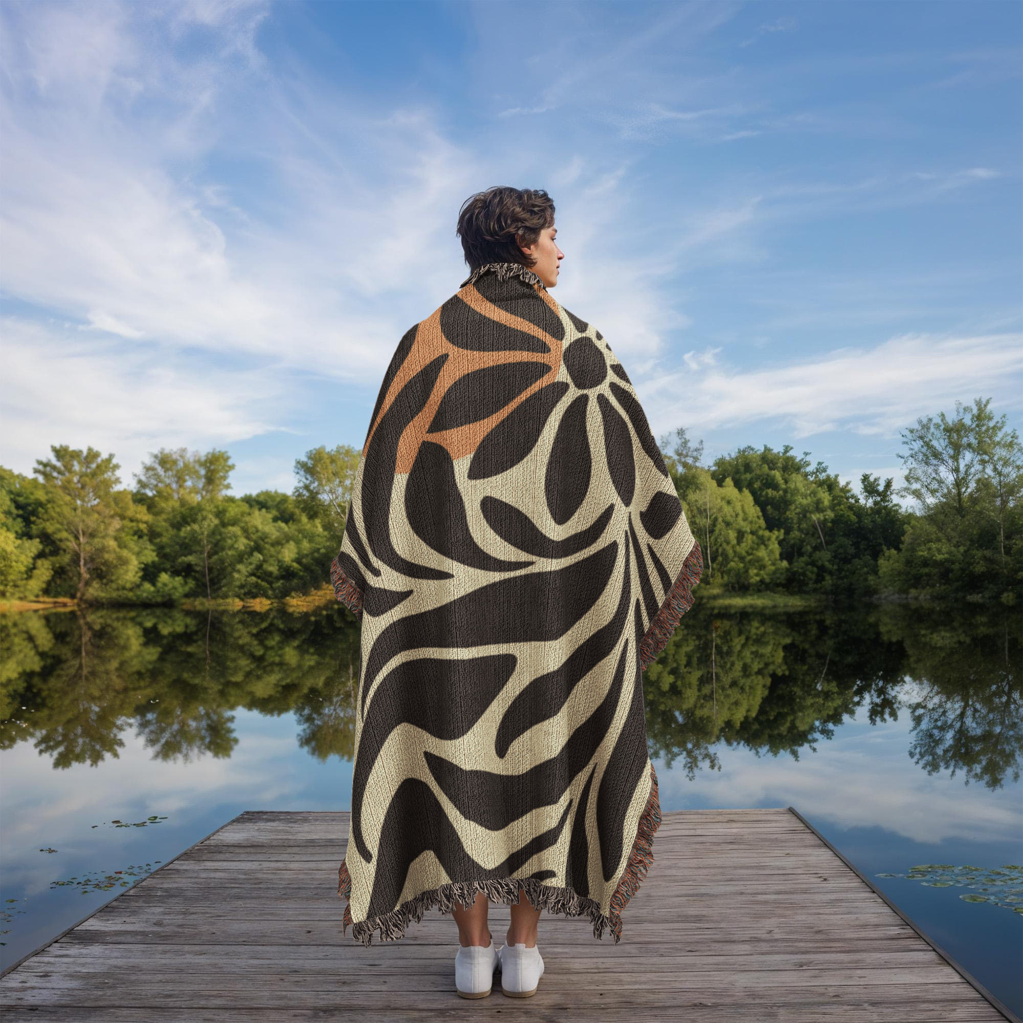 Matisse-Style Flowers Woven Blanket – Bold and Artistic Throw or Wall Hanging Decor - Image 7