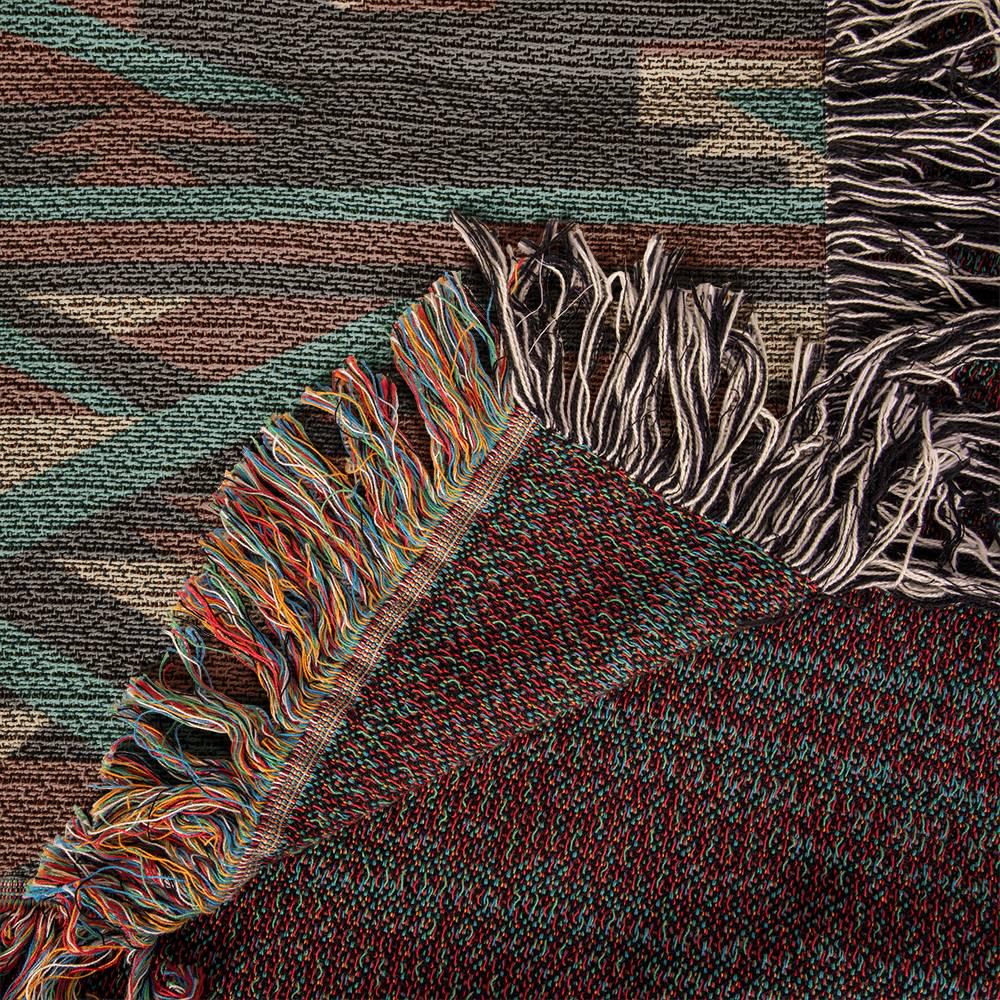 Southwest Geometric Woven Cotton Blanket - Image 9