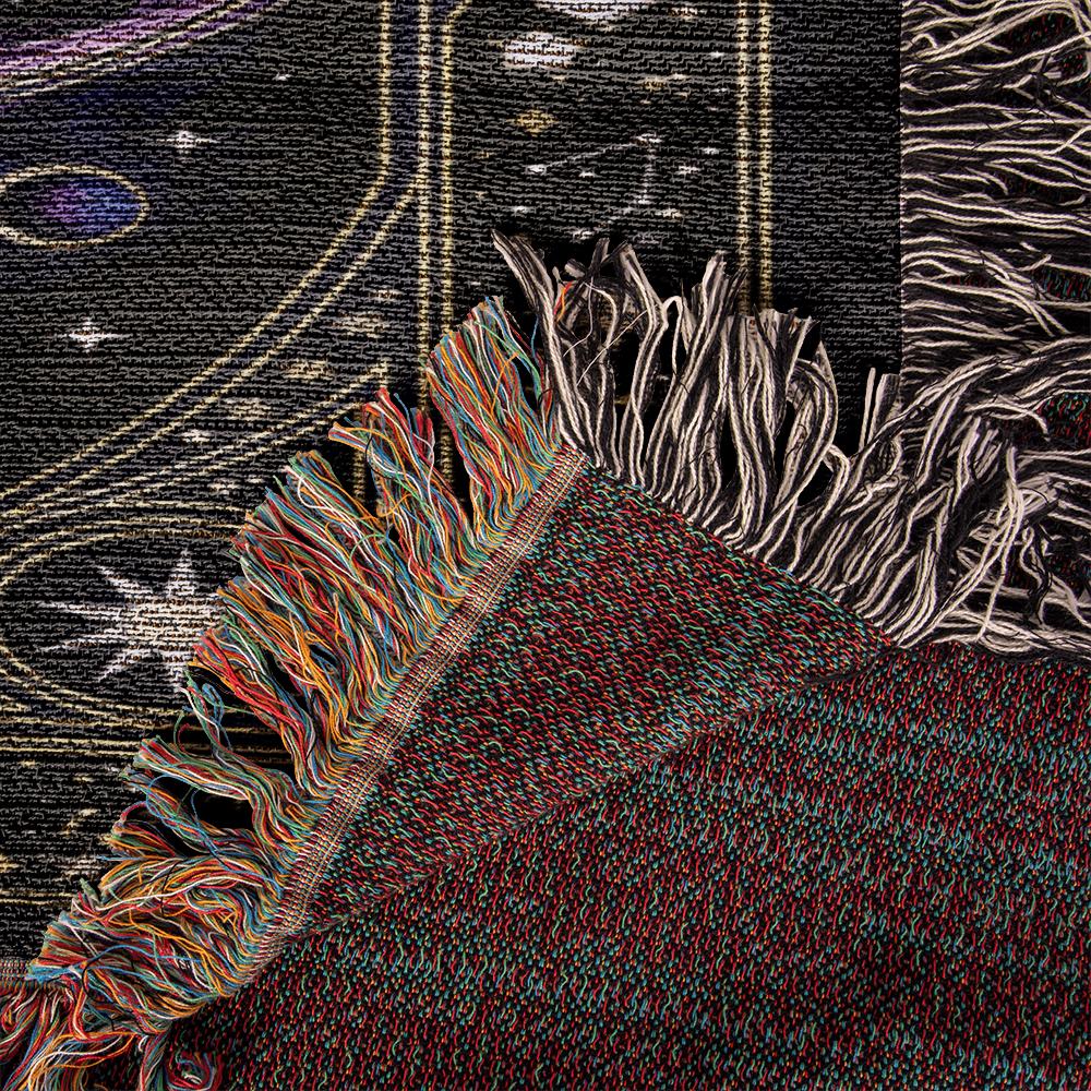 Mystical Celestial Mandala Star Nebula Woven Cotton Blanket - Image 8