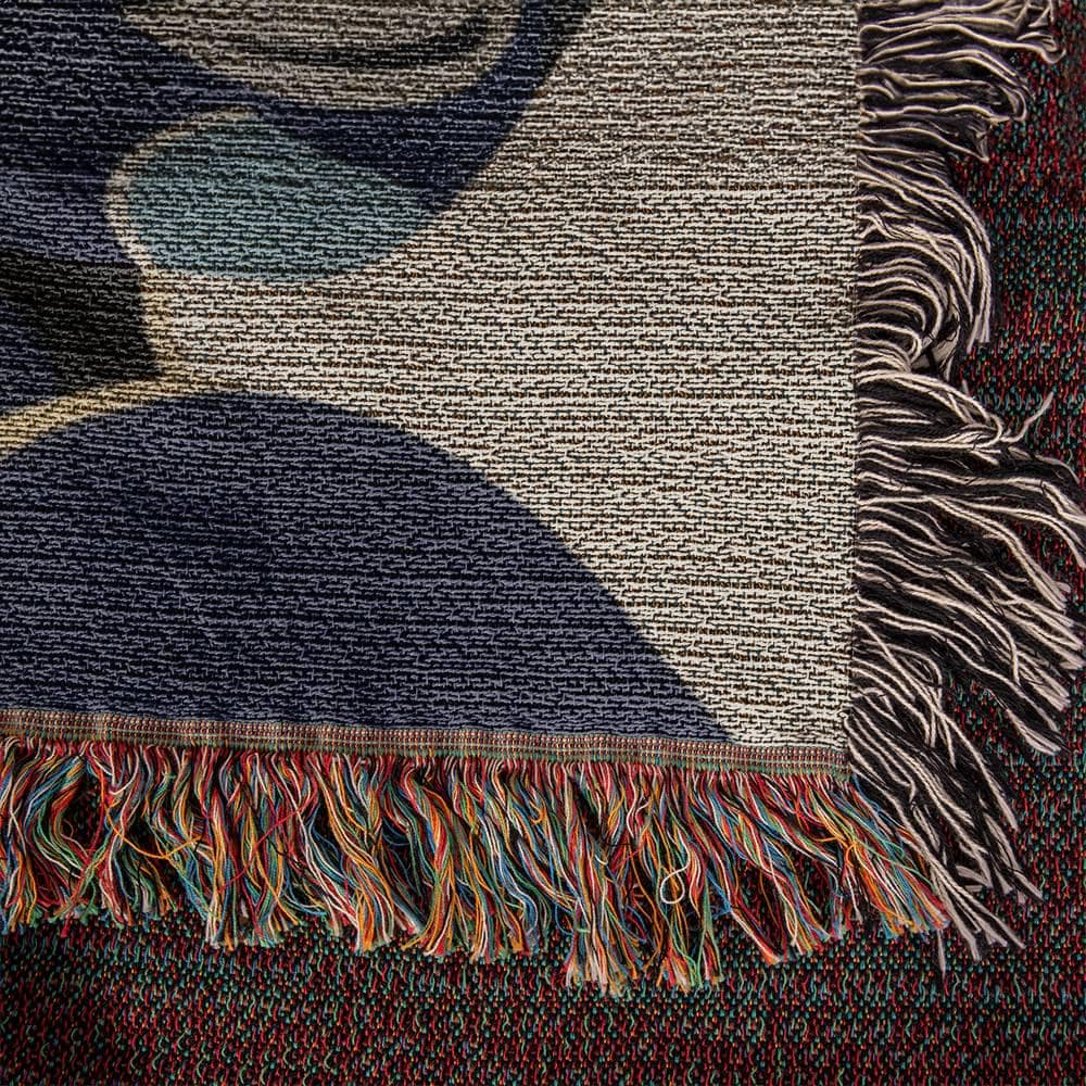 African Woman Geometric art Woven Cotton Blanket - Image 9