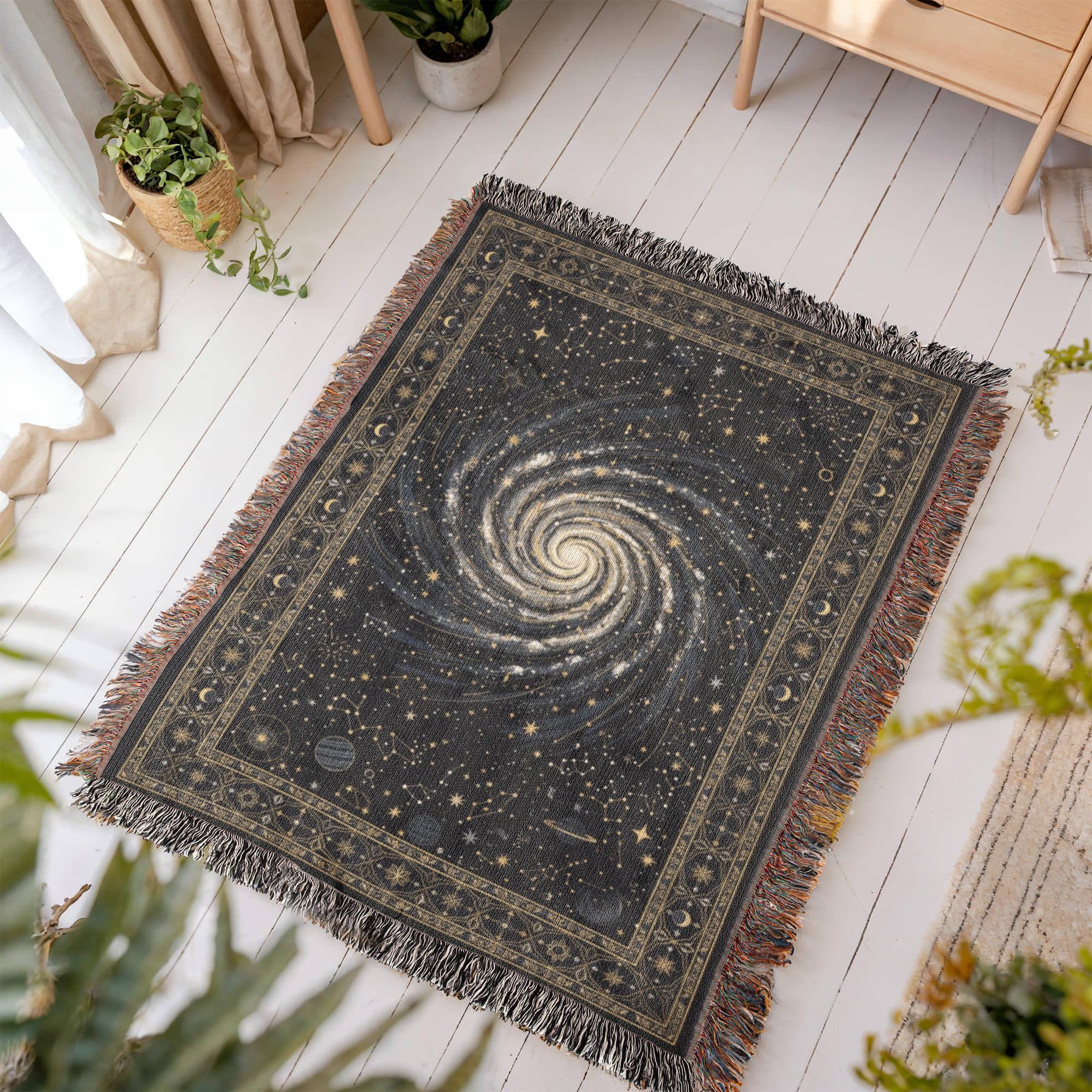 Spiral Galaxy Celestial Woven Cotton Blanket - Image 4