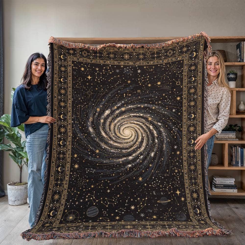 Spiral Galaxy Celestial Woven Cotton Blanket - Image 5