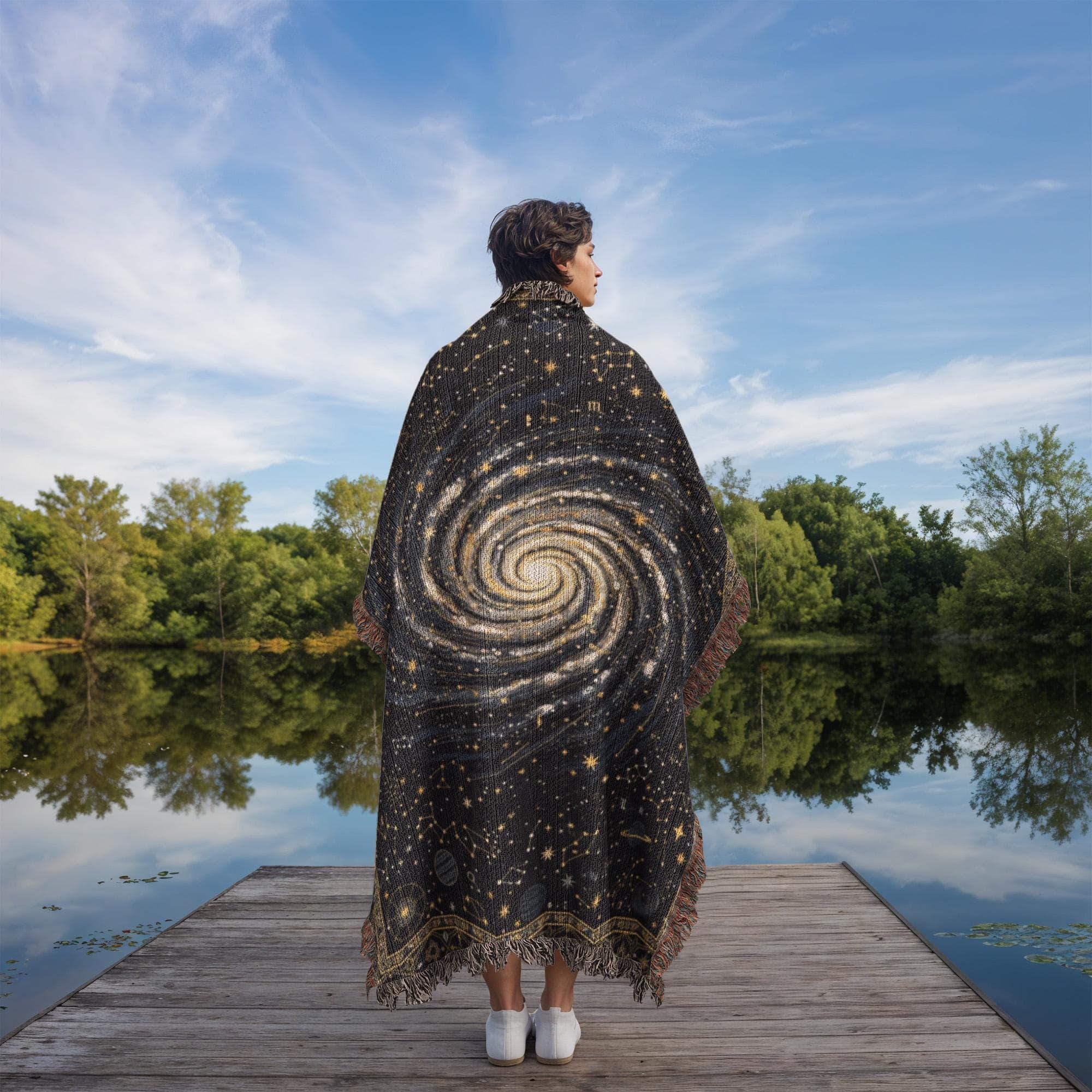 Spiral Galaxy Celestial Woven Cotton Blanket - Image 6