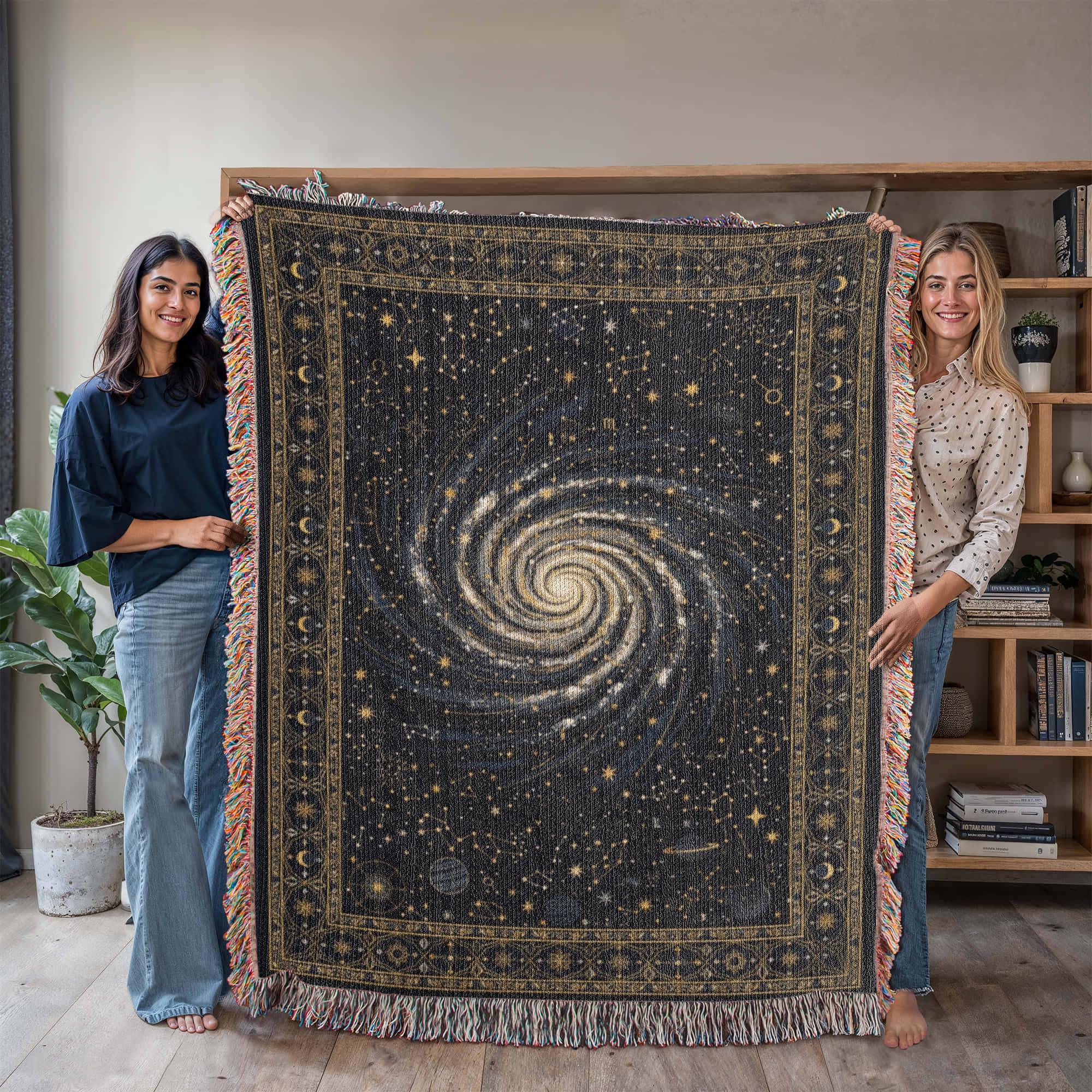 Spiral Galaxy Celestial Woven Cotton Blanket - Image 3