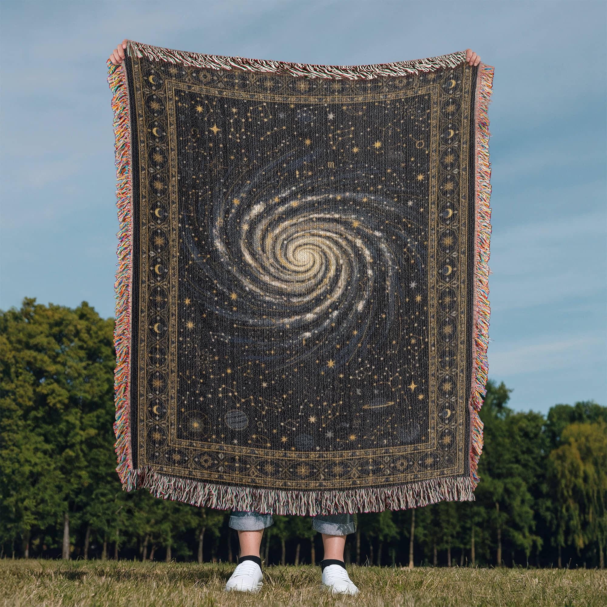 Spiral Galaxy Celestial Woven Cotton Blanket - Image 9
