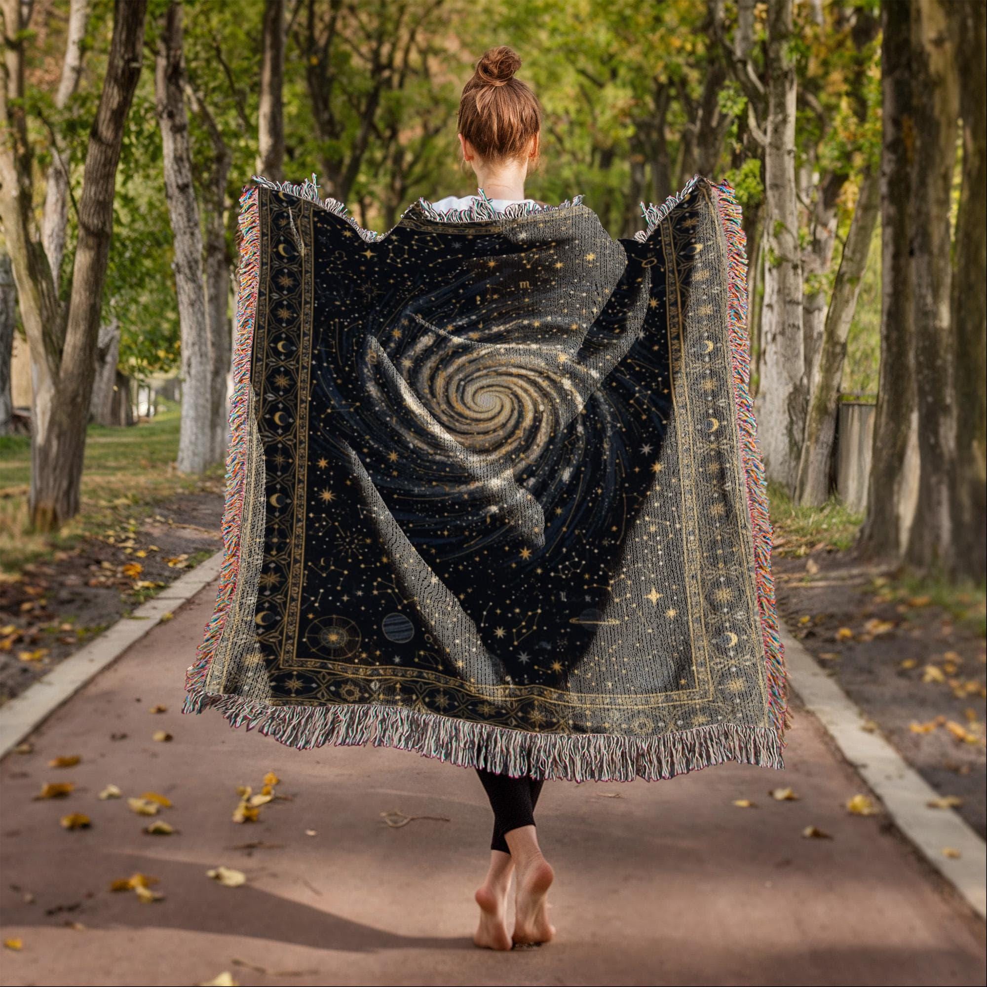 Spiral Galaxy Celestial Woven Cotton Blanket - Image 7