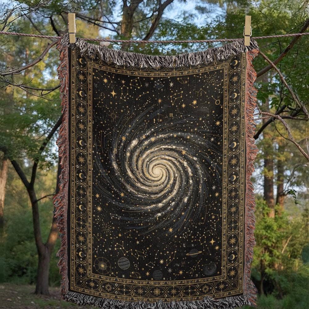 Spiral Galaxy Celestial Woven Cotton Blanket - Image 8