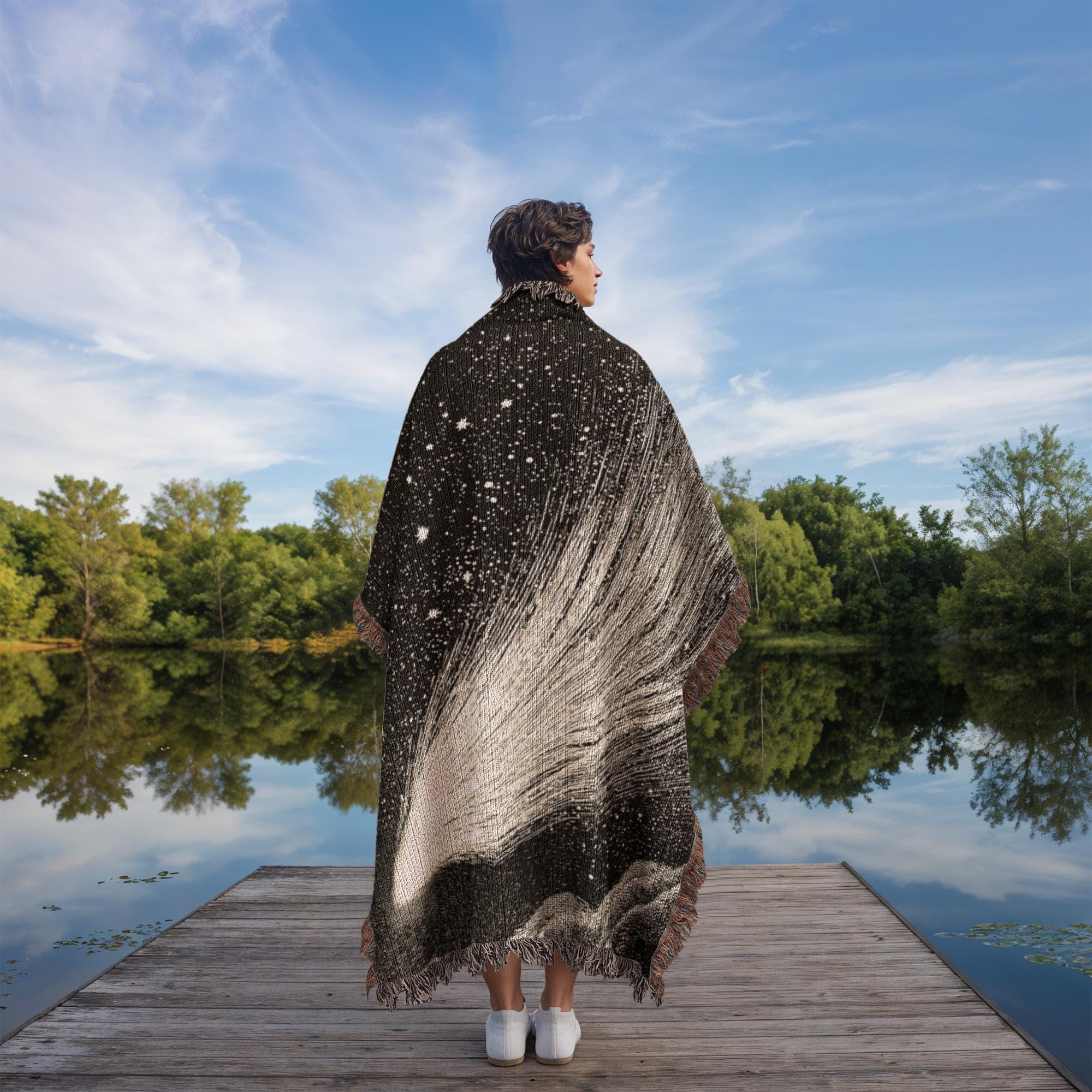 Vintage Comet Shooting Star Celestial Woven Cotton Blanket - Image 6