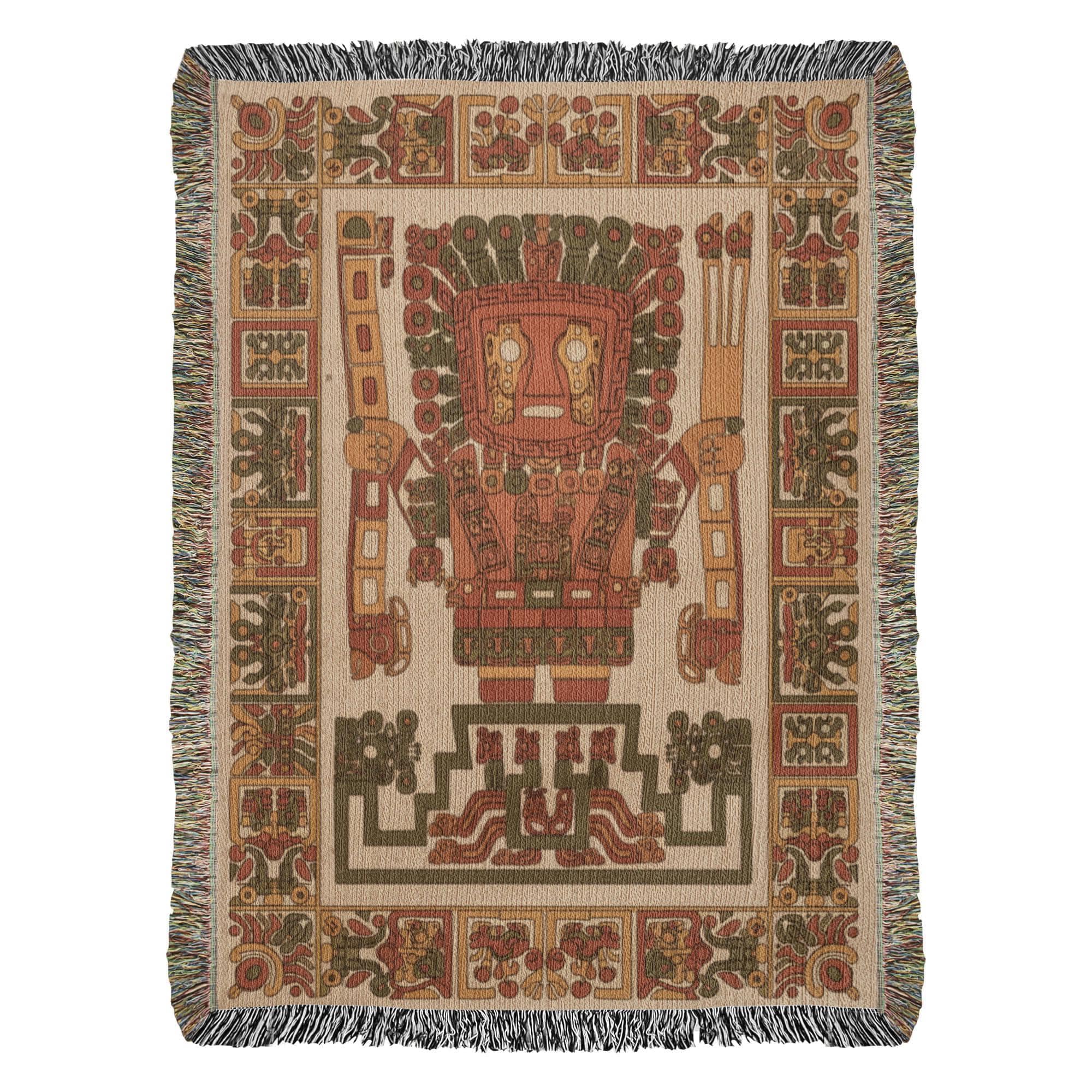 Viracocha Ancient Peruvian God Woven Cotton Blanket - Image 10