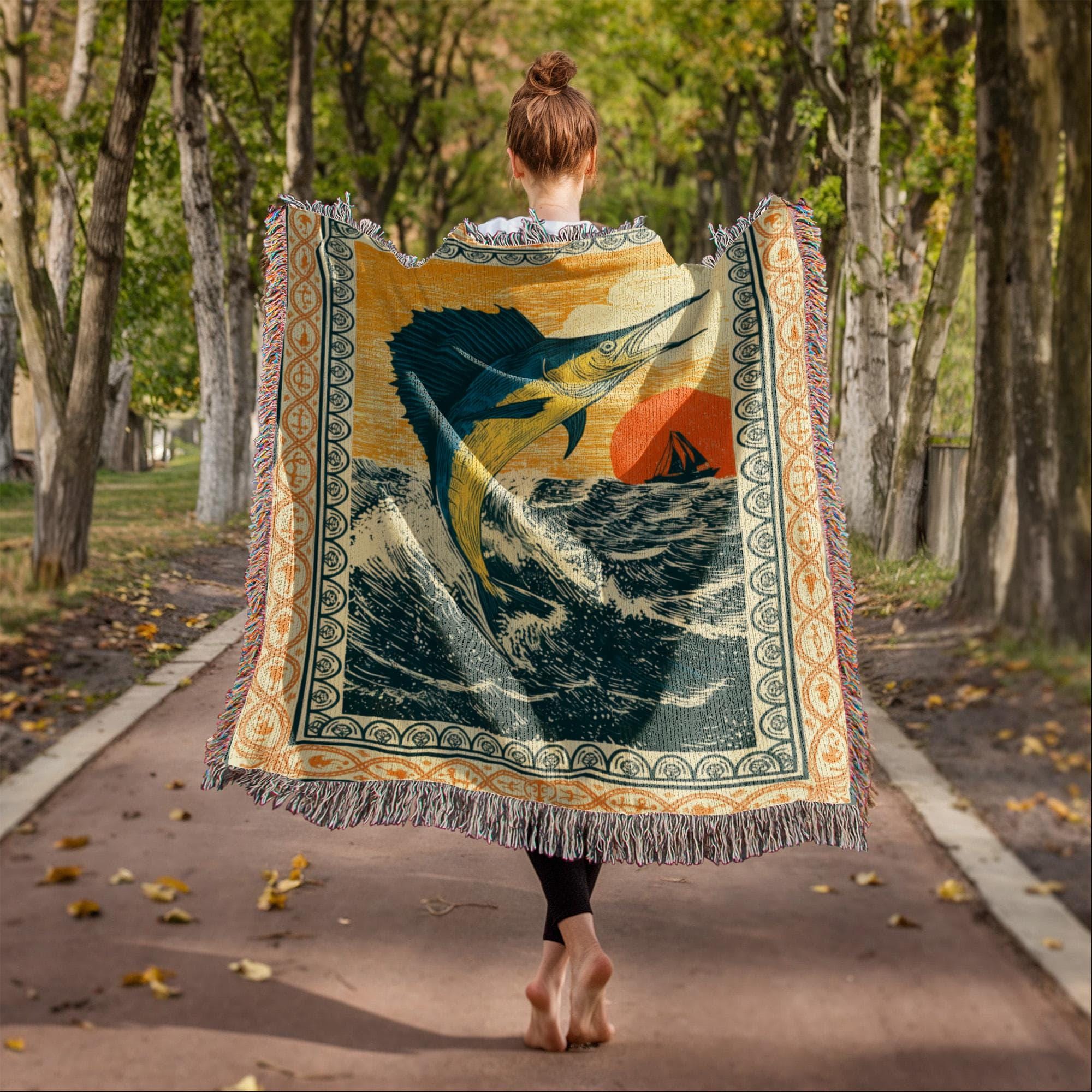 Vintage Marlin Woven Cotton Blanket - Image 5