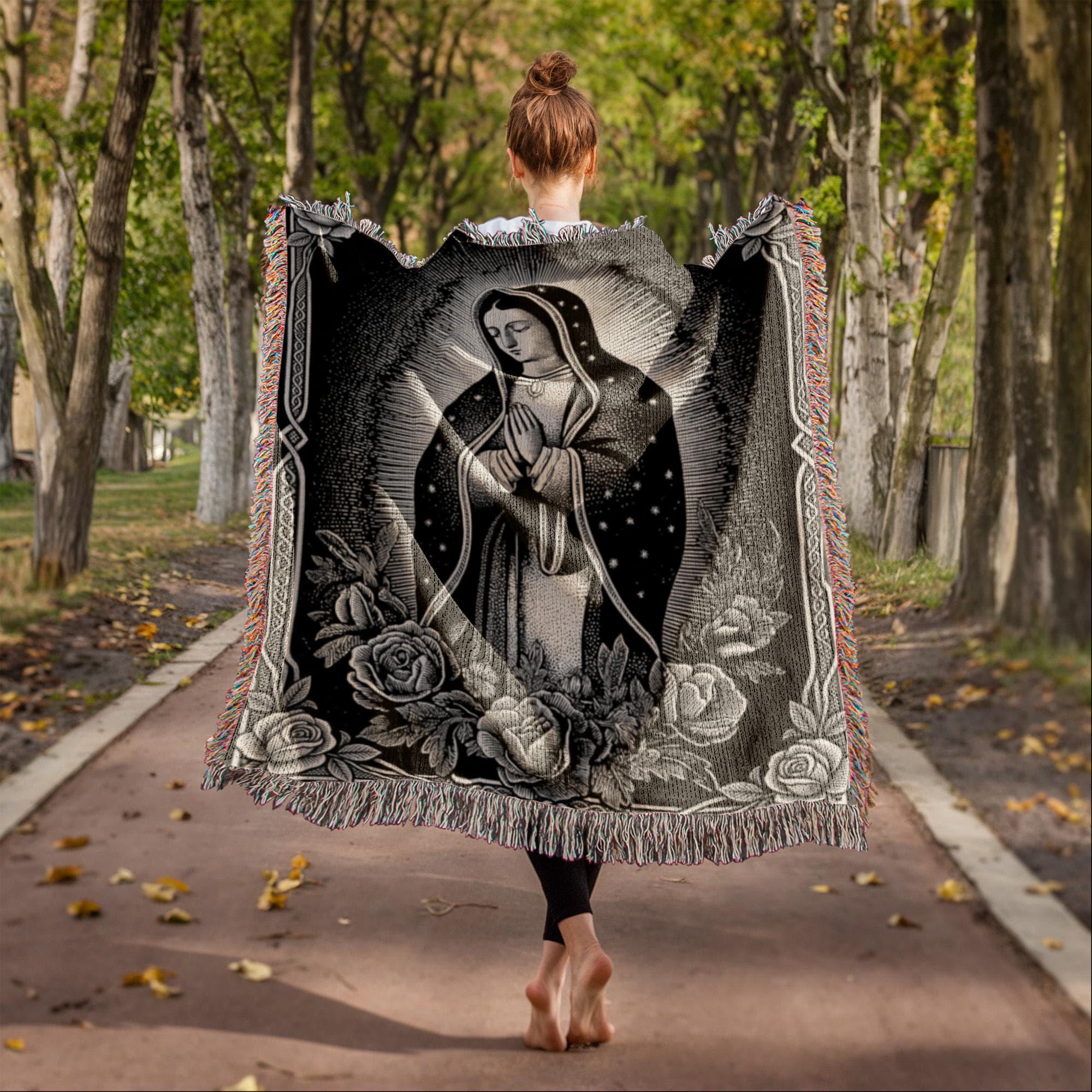 Virgin of Guadalupe Woven Cotton Blanket - Image 6