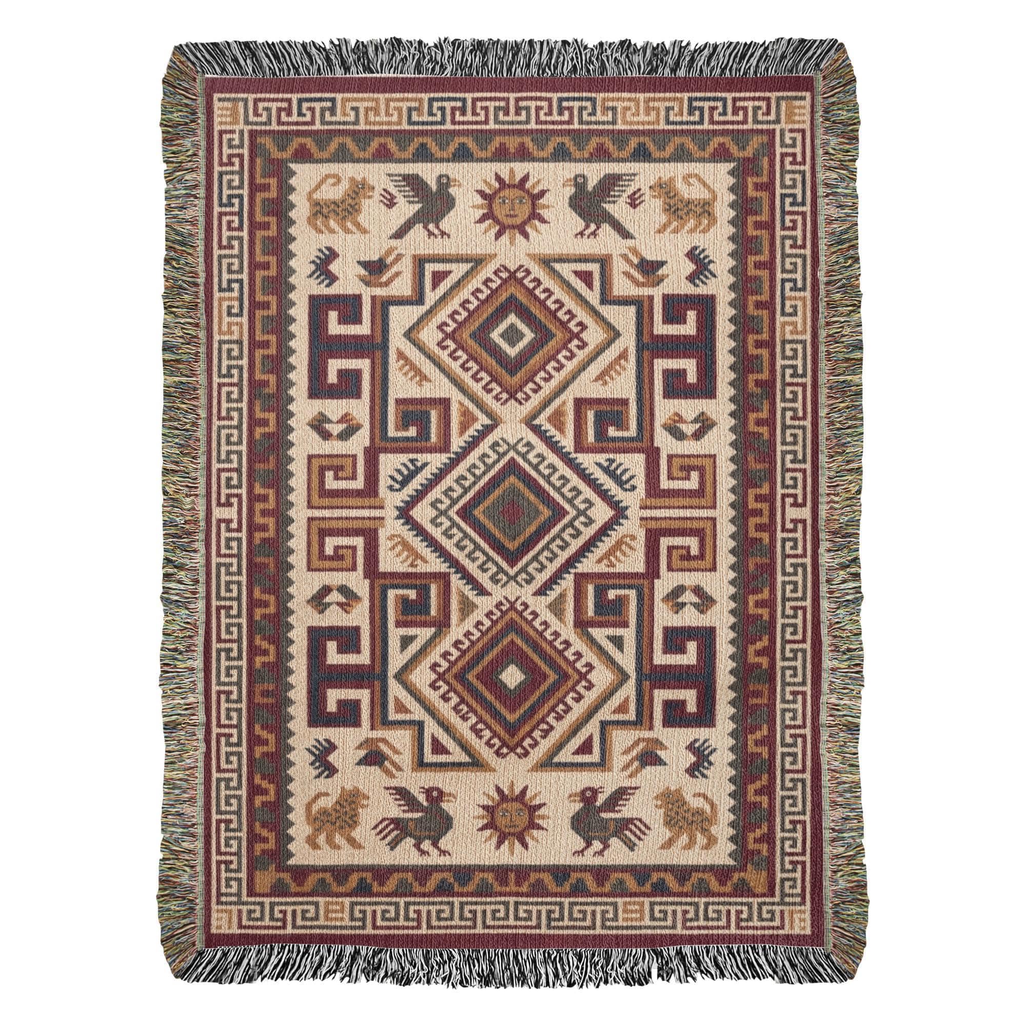 Oaxacan Zapotec Inspired Woven Cotton Blanket - Image 8