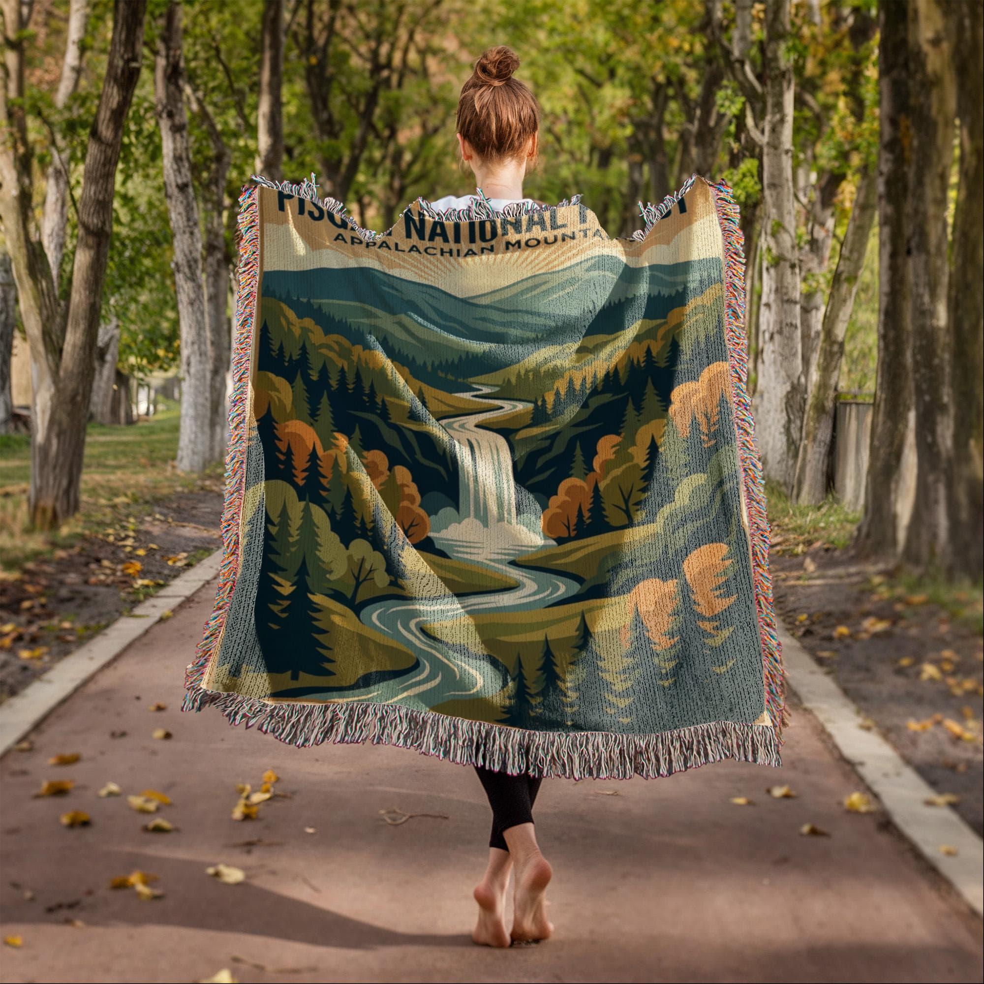 Pisgah National Forest Vintage Appalachian Woven Cotton Blanket - Image 4