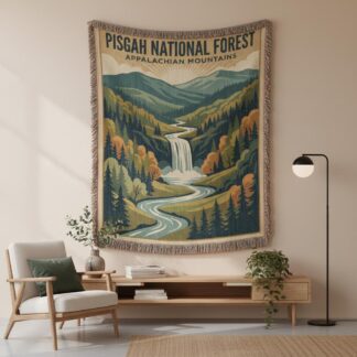 Pisgah National Forest Vintage Appalachian Woven Cotton Blanket
