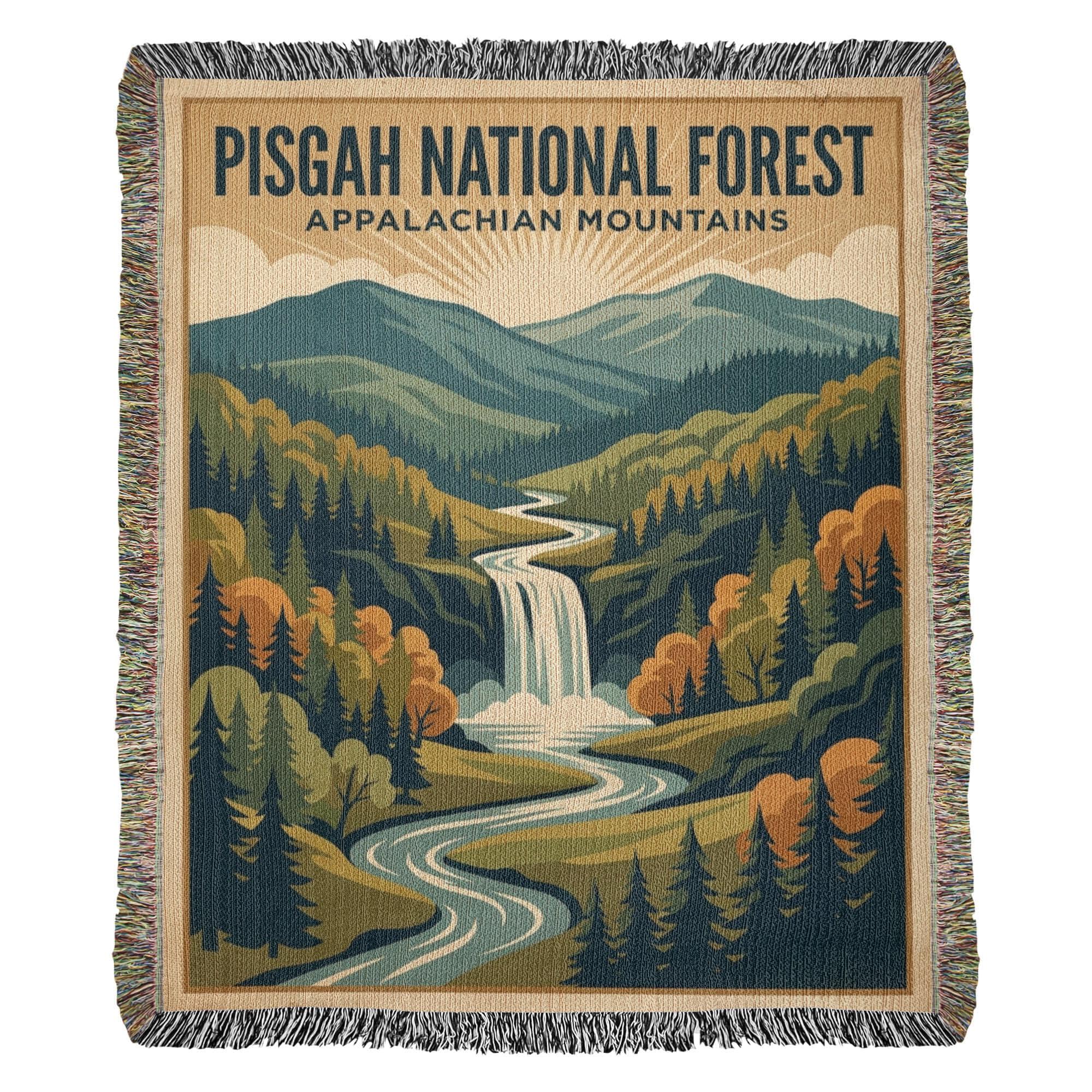Pisgah National Forest Vintage Appalachian Woven Cotton Blanket - Image 7