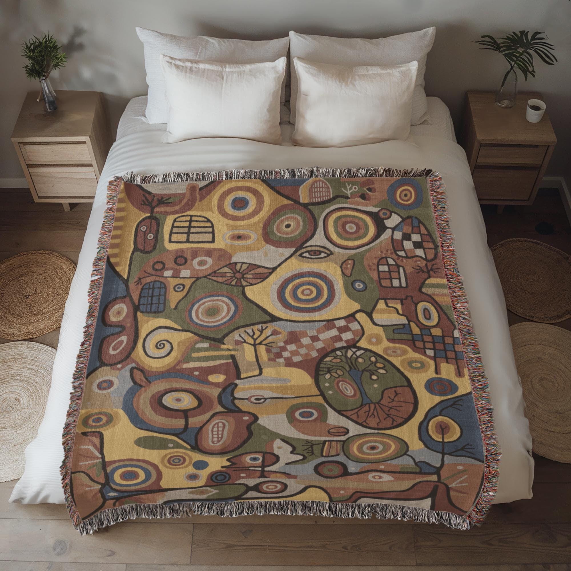 Dopamine Decor Maximalist Art Woven Cotton Blanket - Image 4