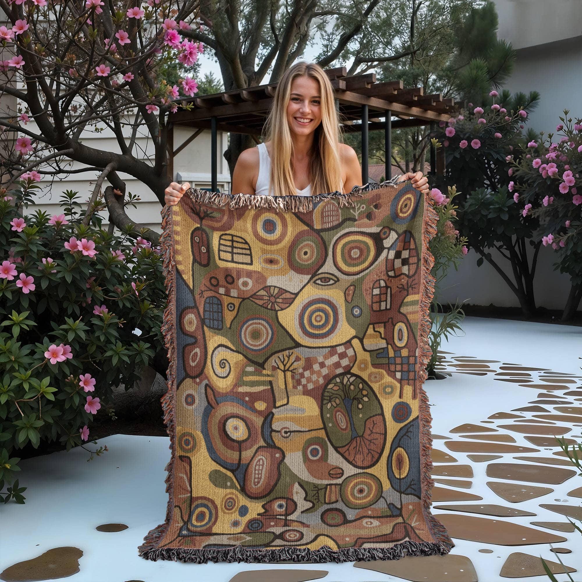 Dopamine Decor Maximalist Art Woven Cotton Blanket - Image 2