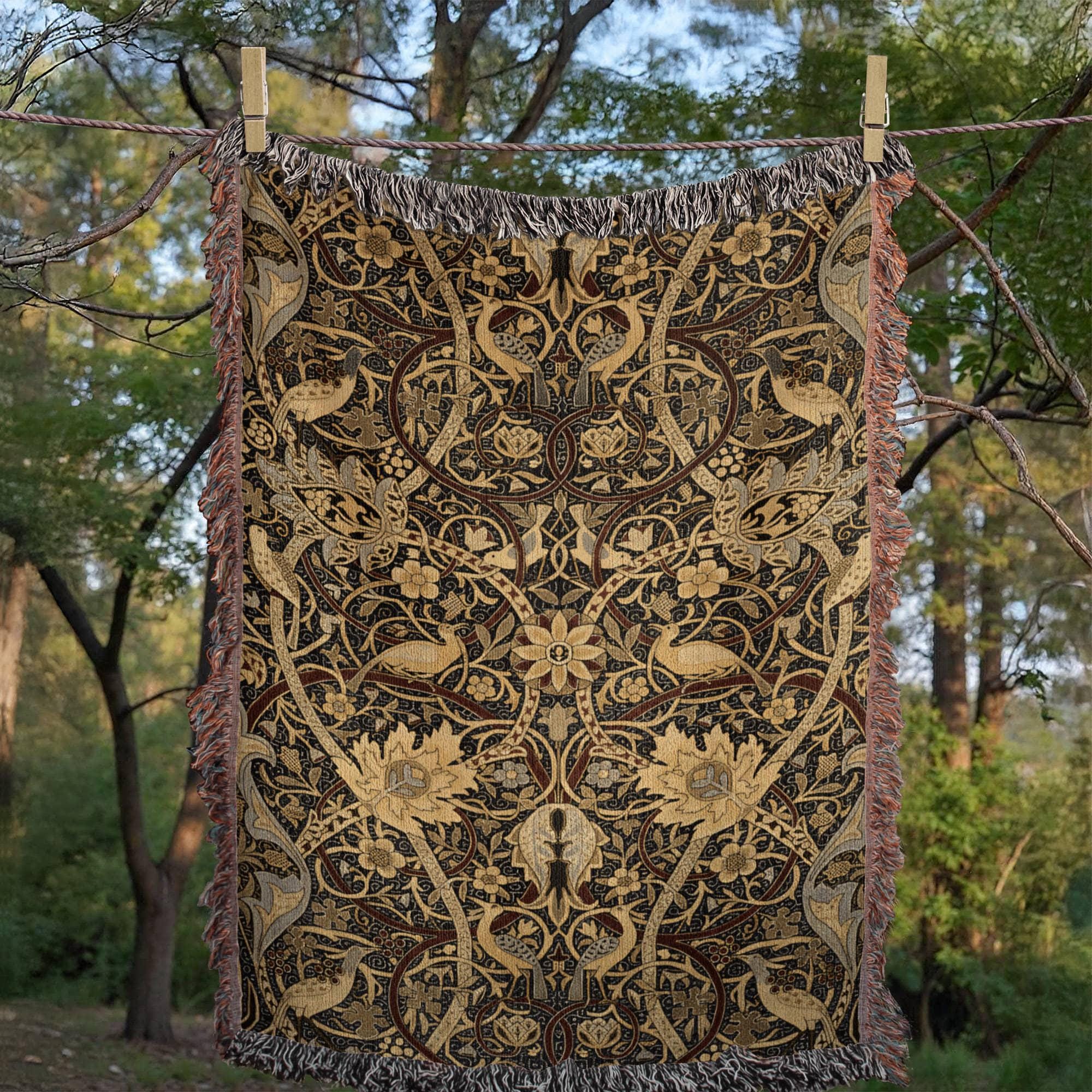 William Morris Bullerswood Pattern Woven Cotton Blanket - Image 4