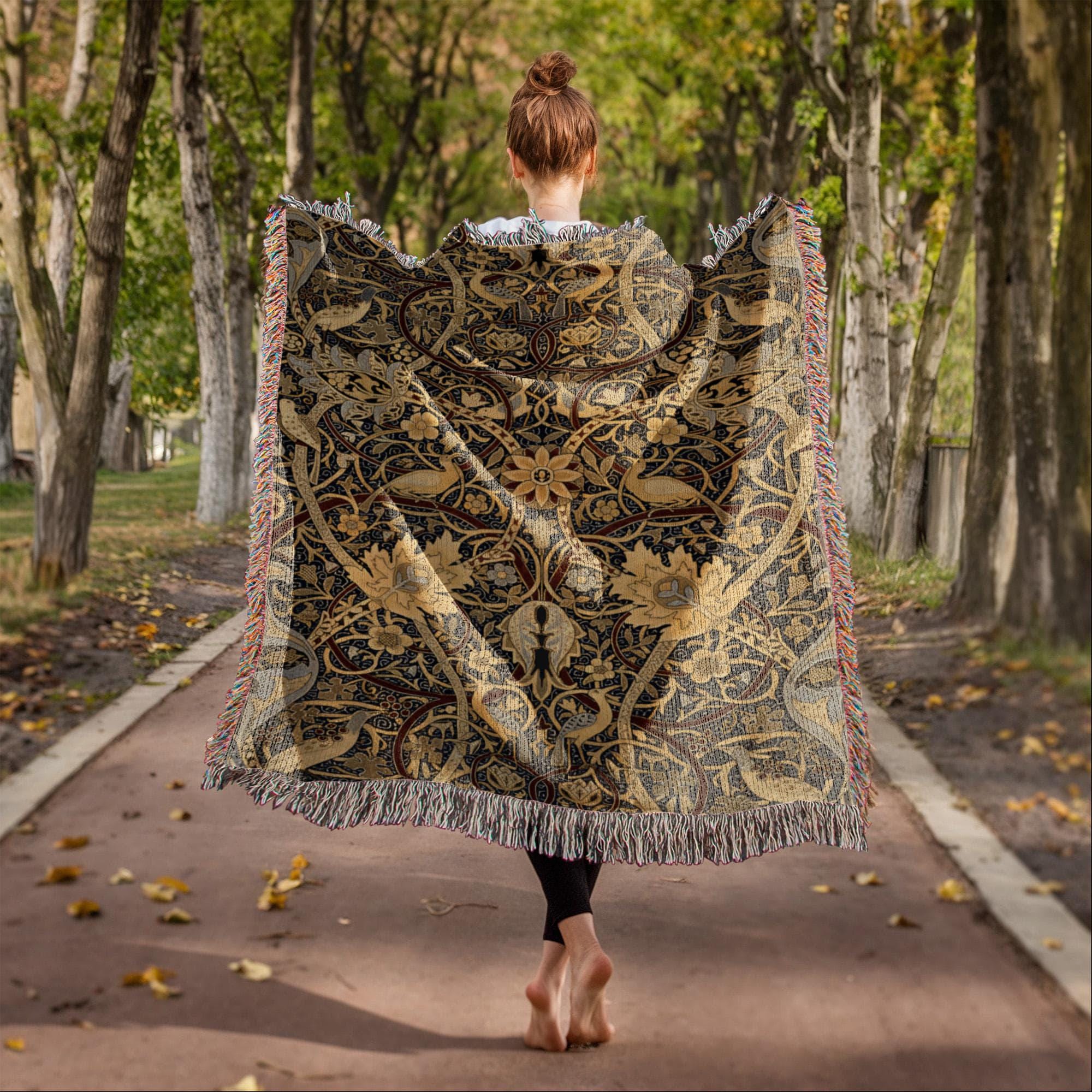 William Morris Bullerswood Pattern Woven Cotton Blanket - Image 3