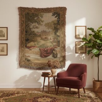 French Verdure Chateau Woven Cotton Blanket