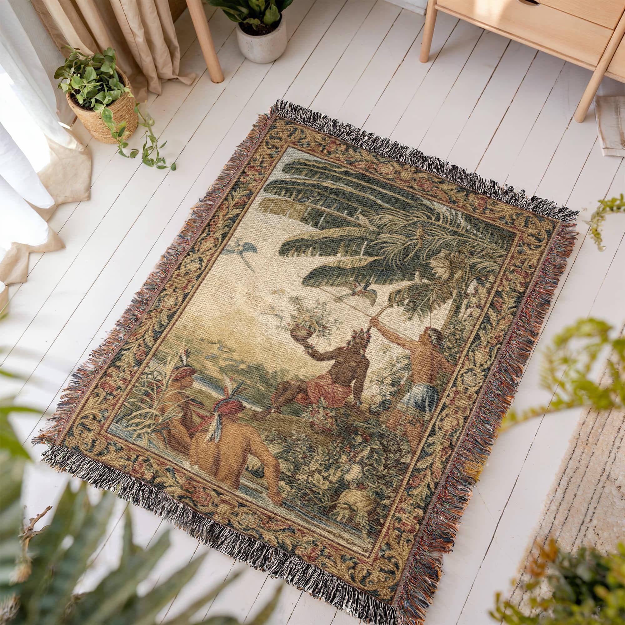 French Les Pecheurs Woven Cotton Blanket - Image 2