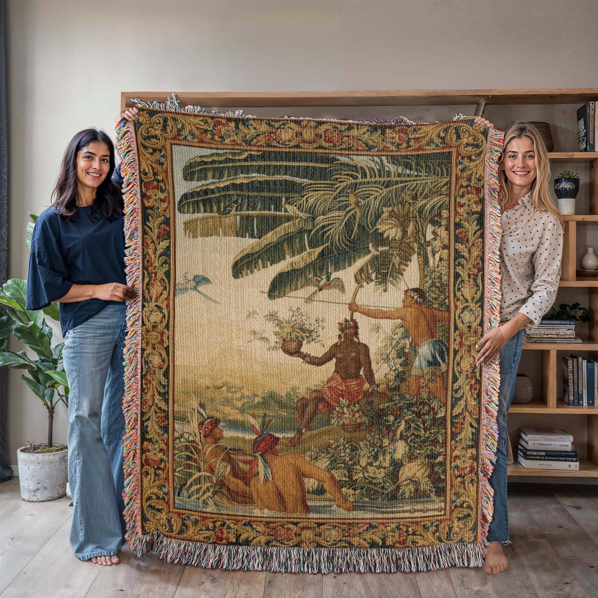 French Les Pecheurs Woven Cotton Blanket - Image 7