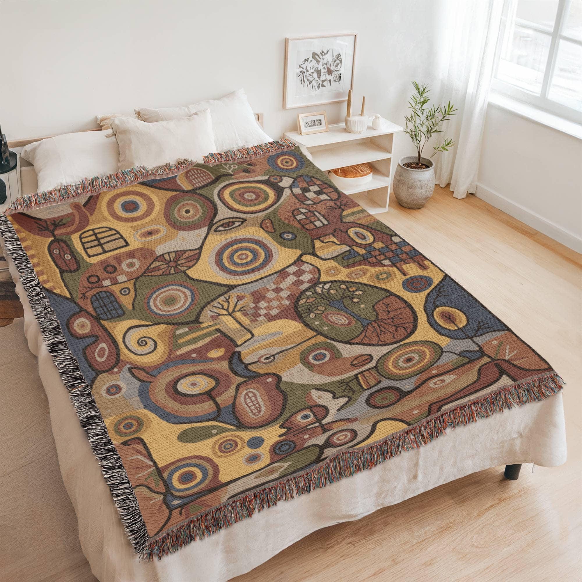 Dopamine Decor Maximalist Art Woven Cotton Blanket - Image 7