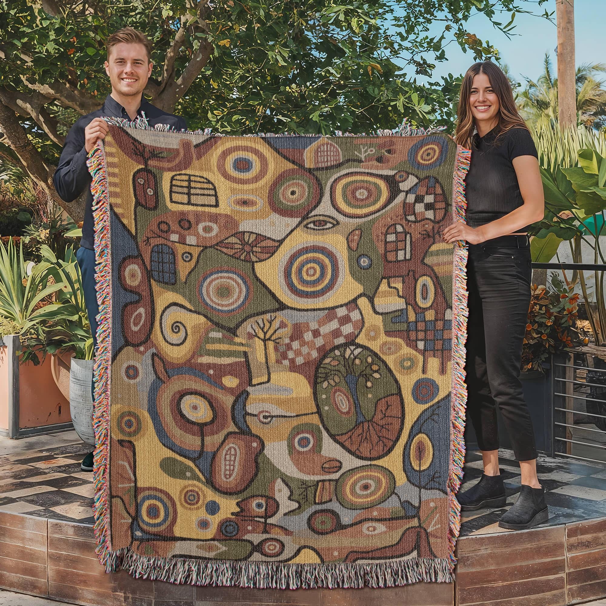 Dopamine Decor Maximalist Art Woven Cotton Blanket - Image 6