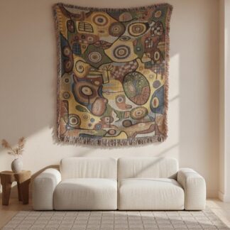 Dopamine Decor Maximalist Art Woven Cotton Blanket
