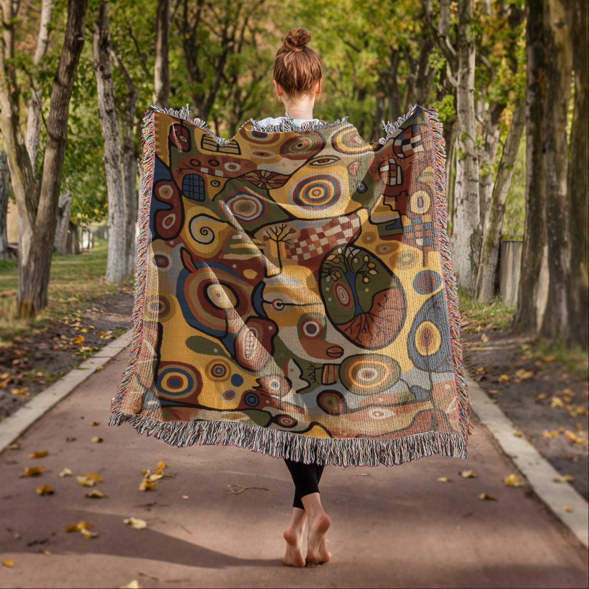 Dopamine Decor Maximalist Art Woven Cotton Blanket - Image 3