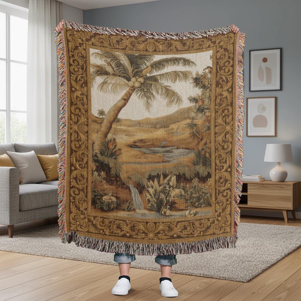 Oasis French Woven Cotton Blanket