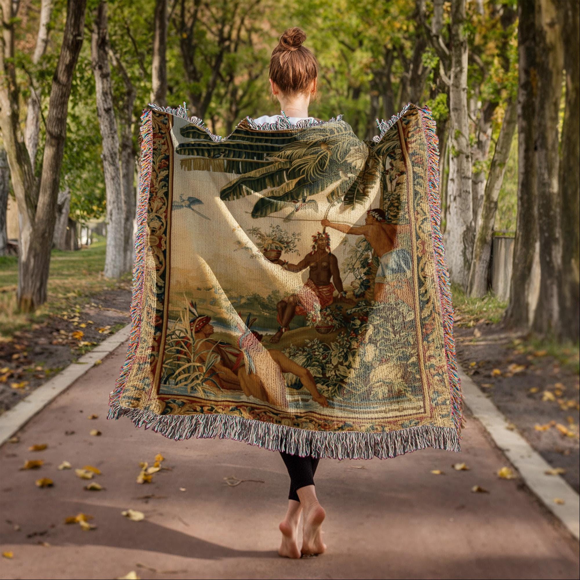 French Les Pecheurs Woven Cotton Blanket - Image 4